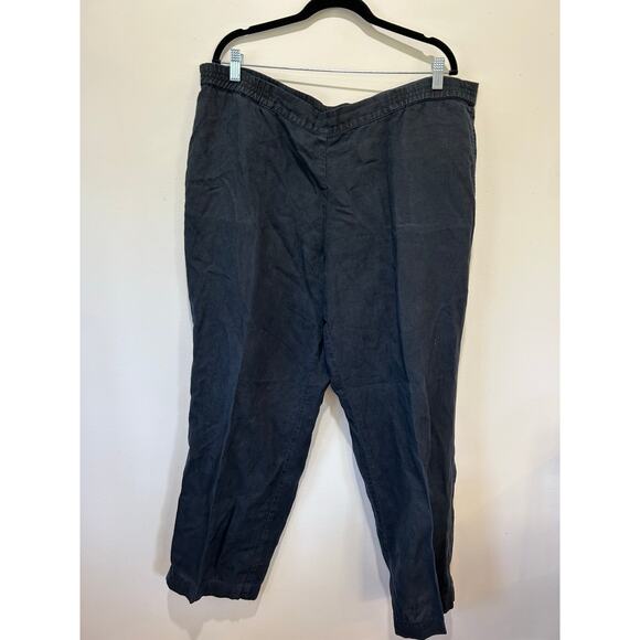 J. Jill black linen pants size 1X wide leg elastic waistband - Picture 1 of 8